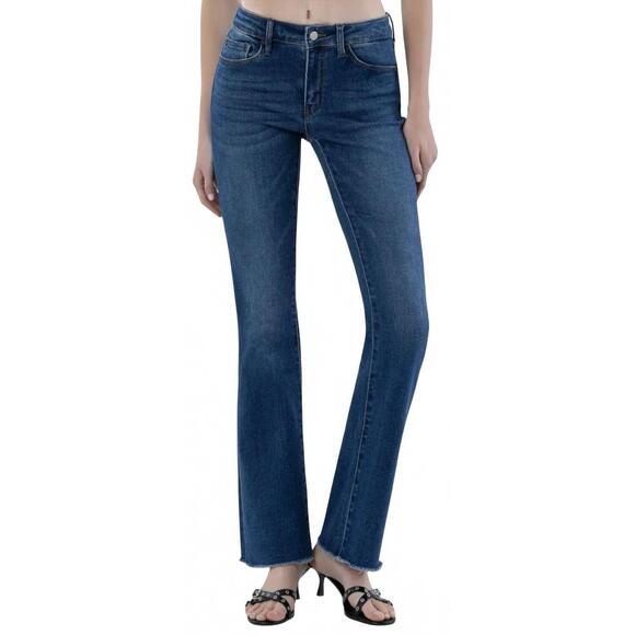 NEW LOVERVET women's mid rise raw hem bootcut jeans in momentous - Picture 5 of 5